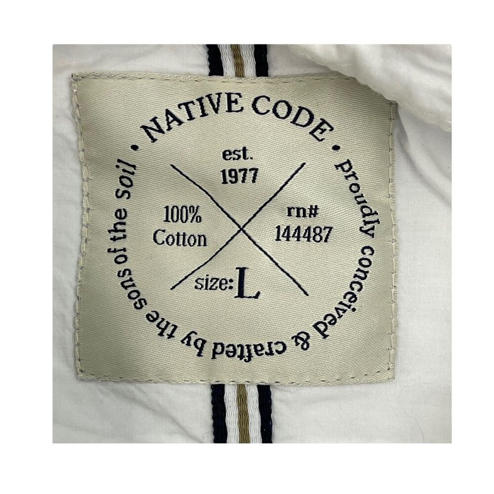 Native Code Shirt Men's Large Striped Classic Long Sleeve Button-Up - Picture 2 of 6